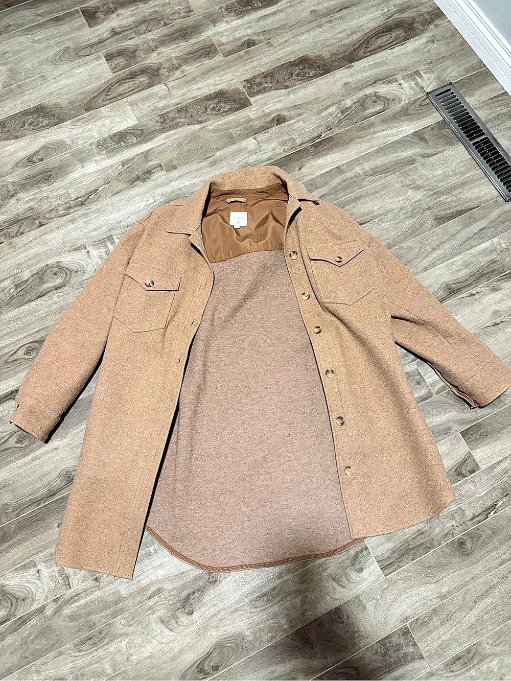 Gentle Fawn Brown Button-Front Coat Like New